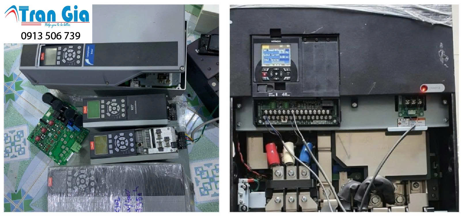 Thiết bị biến tần đang được sửa tại Trần Gia Automation 