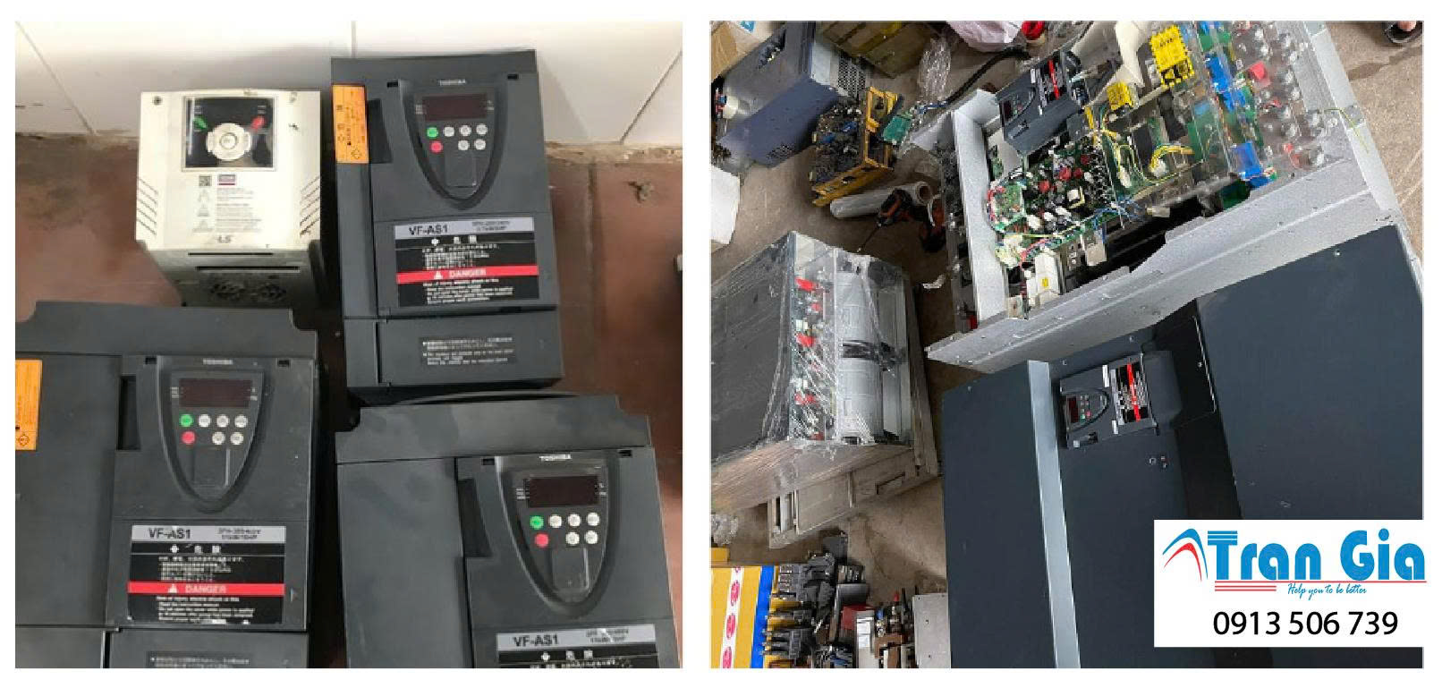 Hình ảnh một số thiết bị biến tần đang được sửa tại Trần Gia Automation 