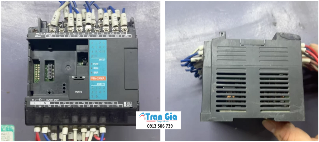 Hình ảnh PLC đang trong quá trình được sửa chữa tại Trần Gia Automation
