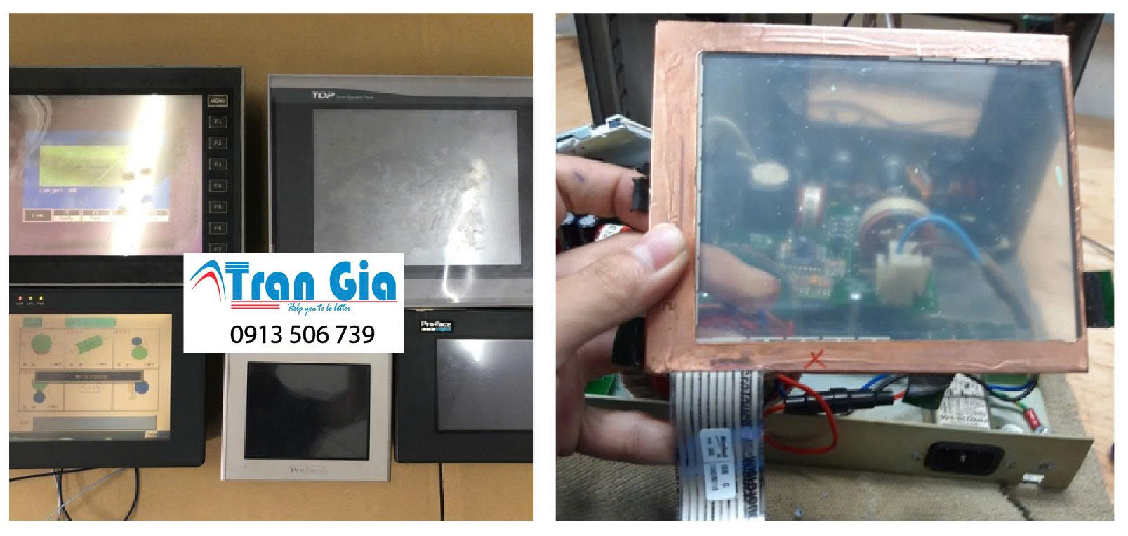 Hình ảnh một số màn hình hmi đang trong quá trình sửa chữa tại TRAN GIA