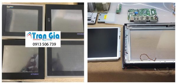 Dưới đây là một số hình ảnh màn hình HMI đang trong quá trình sửa chữa tại TRAN GIA Dưới đây là một số hình ảnh màn hình HMI đang trong quá trình sửa chữa tại TRAN GIA