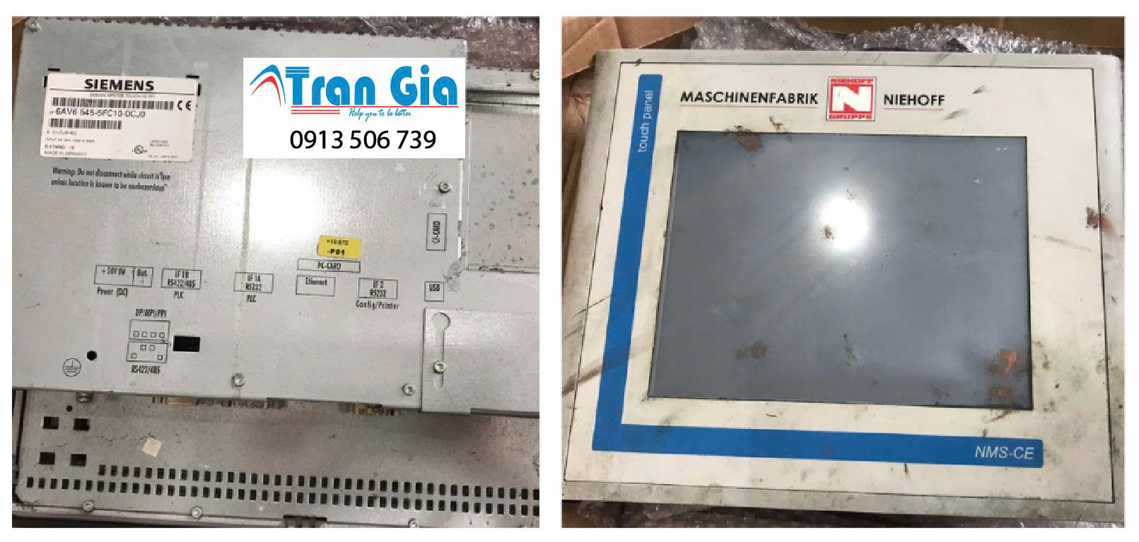 Hình ảnh một số màn hình HMI được trong quá trình sửa chữa tại Trần Gia Automation 