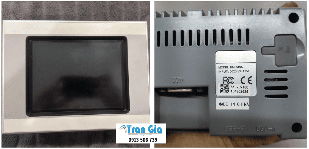 Hình ảnh màn hình HMI đang trong quá trình sửa chữa tại công ty Trần Gia Automation