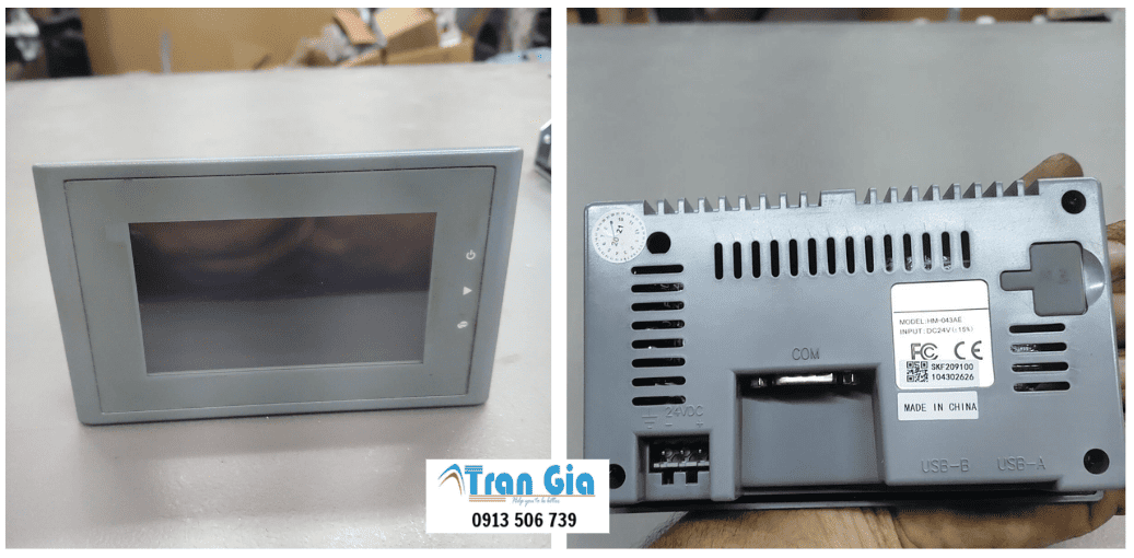 Hình ảnh màn hình HMI đang trong quá trình sửa chữa tại TRAN GIA