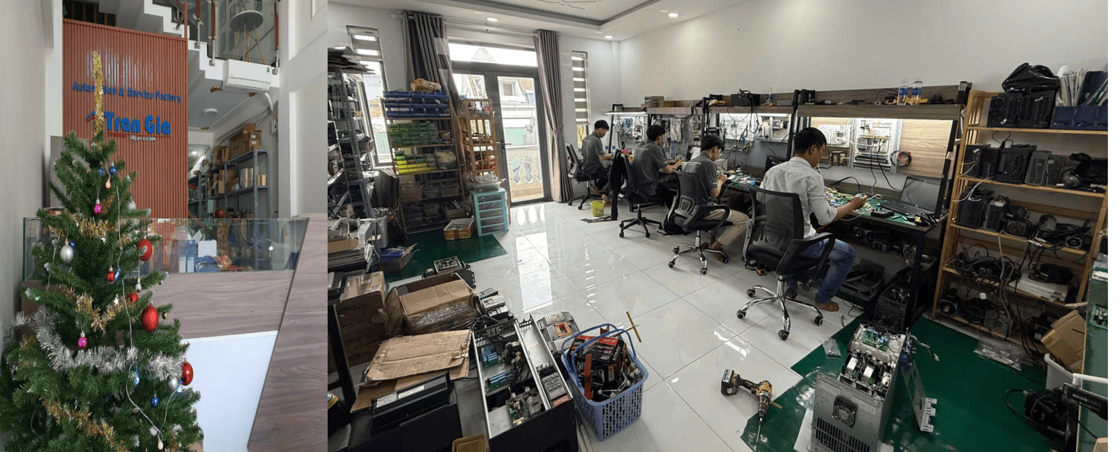 Hình ảnh một số màn hình HMI đang được sửa chữa tại TRAN GIA Automation