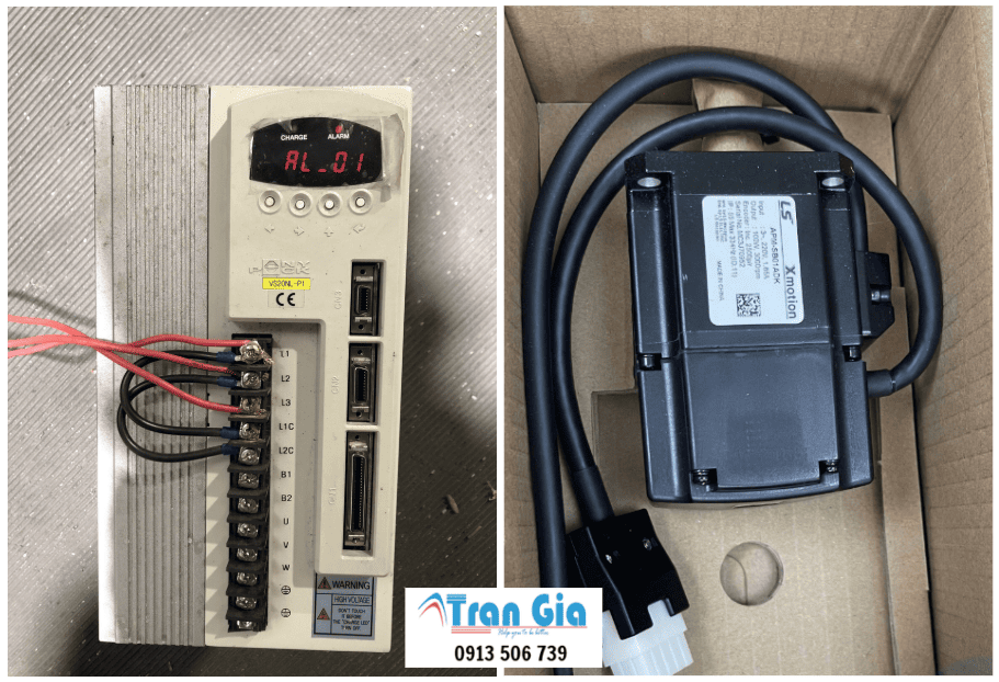 Hình ảnh sửa servo đang trong quá trình sửa chữa tại Trần Gia Automation