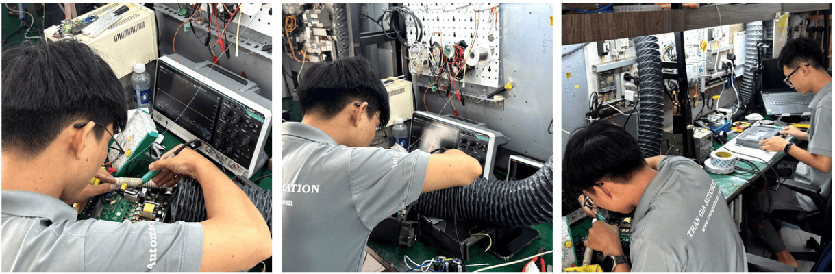 Hình ảnh một số biến tần đang được sửa tại Trần Gia Automation