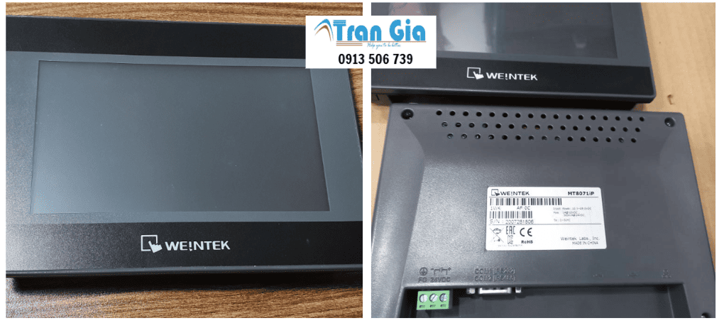 Hình ảnh sửa màn hình HMI đang trong quá trình sửa chữa tại Trần Gia Automation