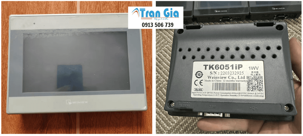 Hình ảnh sửa màn hình HMI đang trong quá trình sửa chữa tại Trần Gia Automation